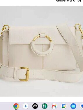 Vince Camuto Bubble Leather Livee Crossbody-Coconut Cream-NEW-A635765